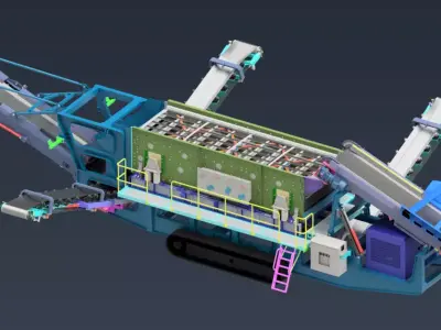 SPS6203 Crawler Mobile Horizontal Screening Station 3D 3D model