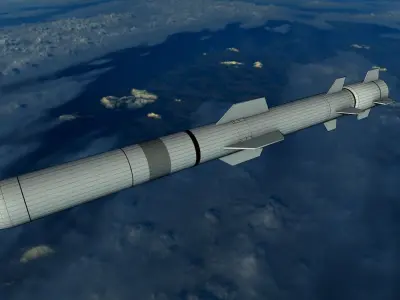 Harpoon Missile Low-poly 3D model