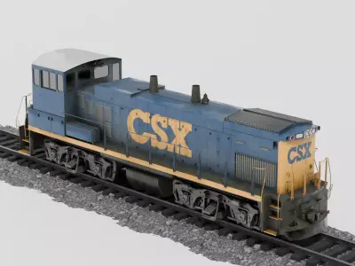 EMD MP15AC Locomotive Low-poly 3D model