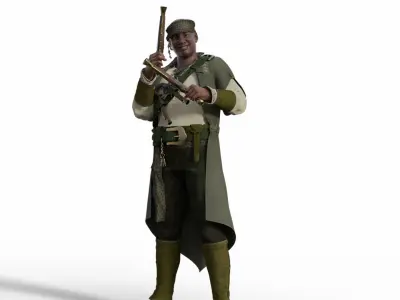 Pero The Good Pirate - Rigged 3D model