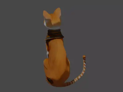 Pharaoh Cat Statue 3D Model Free low-poly 3D model