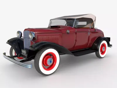 1932 Ford Model 18 cabriolet Low-poly 3D model