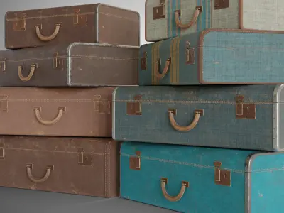 Old suitcase Low-poly 3D model purchase