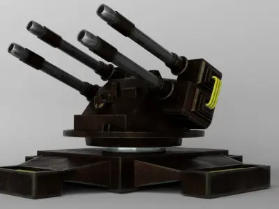 Sci-fi Turret Low-poly 3D model buy