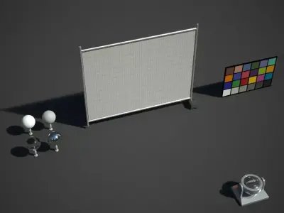 Mesh Heras Fence Low-poly 3D model
