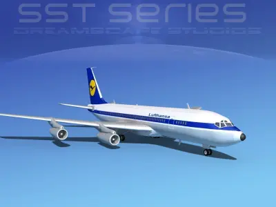 Boeing 707-320 SS Lufthansa 3D model