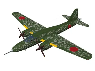 Ki109 japanese fighter plane 3D model