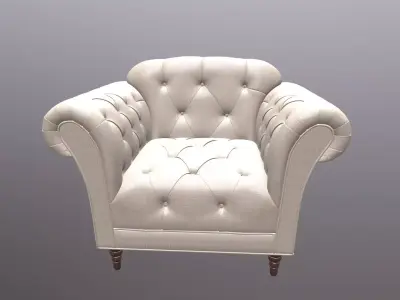 Chesterfield Armchair Sofa 3D model