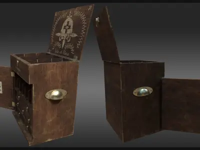 Plague Doctor Medicine Chest Low-poly 3D model