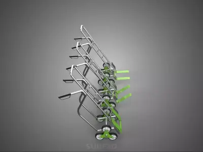 TRIPLE WHEEL ADJUSTABLE FORK TILT STAIR CLIMBING HAND TRUCK LIFT 3D model
