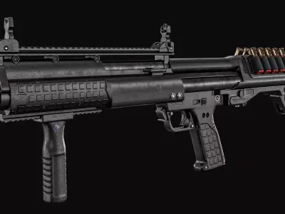 KelTec KSG Shotgun Low-poly 3D model