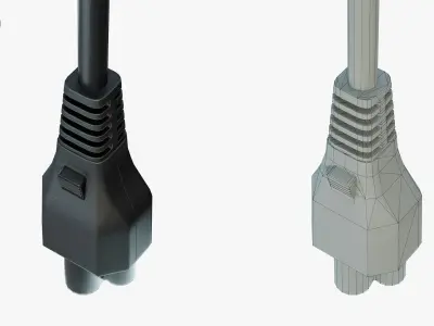 Power Cable IEC C5 Low-poly 3D model