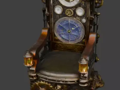 Ornate Chronomancer Throne 3D Model Low-poly 3D model