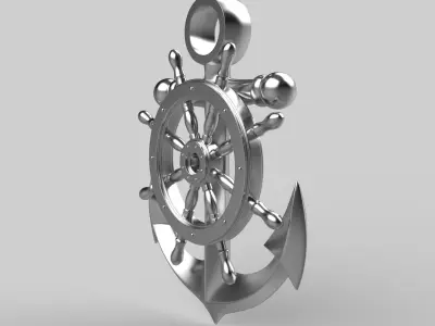 Anchor wheel pendant 3D model