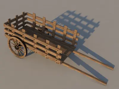Wooden Cart 3D model purchase