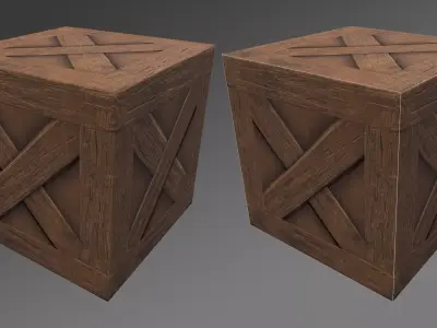Wood Box Free low-poly 3D model purchase