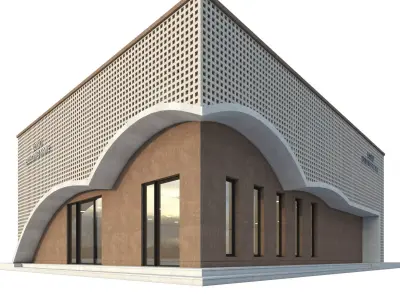 Modern Commercial Building No9 Low-poly 3D model