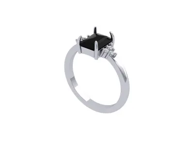 Emerald Radiant Ring 3D print model 4