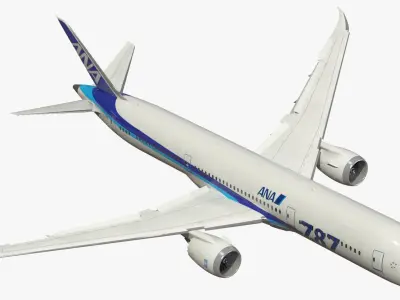 Boeing 787-9 Dreamliner ANA Livery Rigged 3D model
