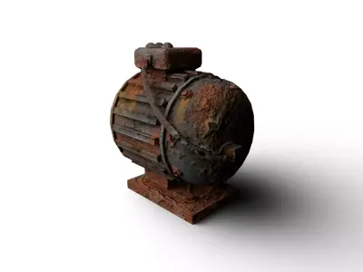 Rusted Conveyor Motor Low-poly 3D model