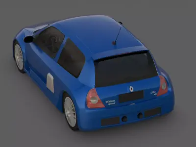 2003 Renault Clio V6 Renault Sport 3D Model  Mid-Engine Madness Low-poly 3D model