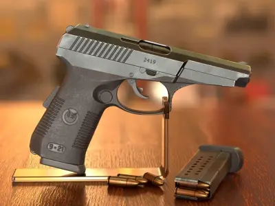 SR-1 Vector Gyurza Pistol Game-Ready PBR Low-Poly Low-poly 3D model