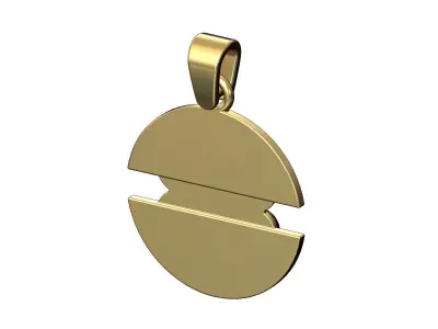 Corolla flower split round pendant with bail 3D print model