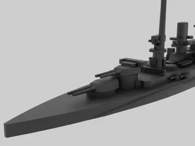 IJN Mutsu- Model for small scale printing Free 3D print model