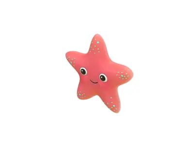 Starfish 3D Model with Basic Rig Low-poly 3D model