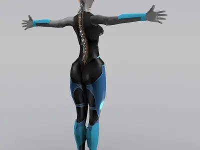 Semi Scifi Female - Low Poly Low-poly 3D model