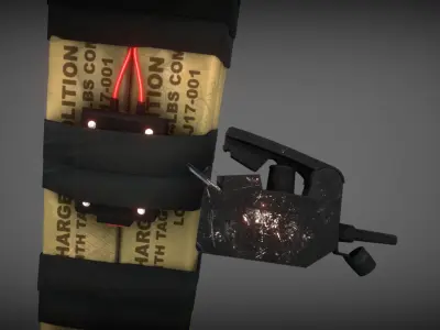 C-4 C4 explosive Low-poly 3D model
