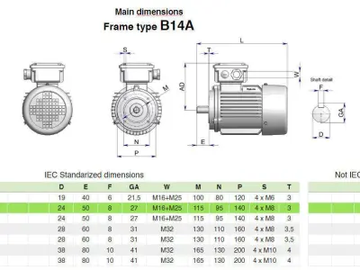 90S B14a IEC electric motor - 3D CAD model 3D model