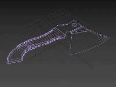  Kitchen hatchet from USSR Low-poly 3D model