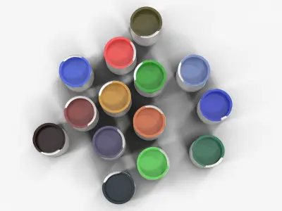 Paint Cans Low-poly 3D model buy