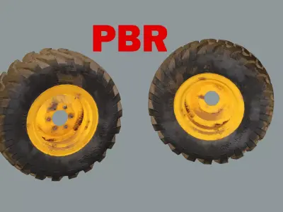 Truck Wheel Low-poly 3D Model Low-poly 3D model