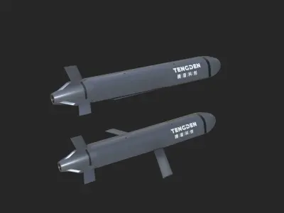 TS20 TS-20 Stealth cruise missile Patrol missile Low-poly 3D model