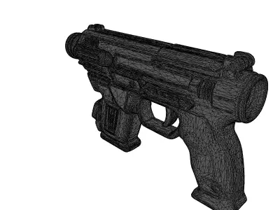 Futuristic Laser Pistol Glowing Coils 3D model