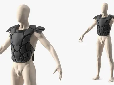  Catcher Chest Protector on Mannequin Black 