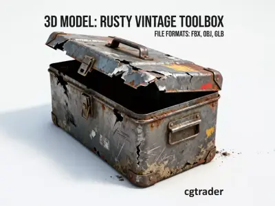 Post Apocalyptic Broken Toolbox Low-poly 3D model