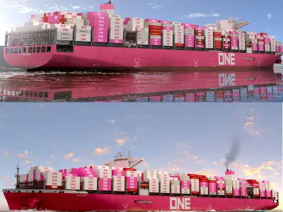 ONE Container ship 3D model