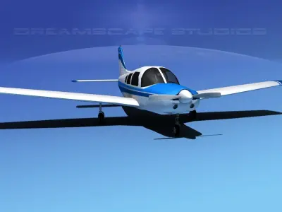 Piper Warrior II 3D model 4
