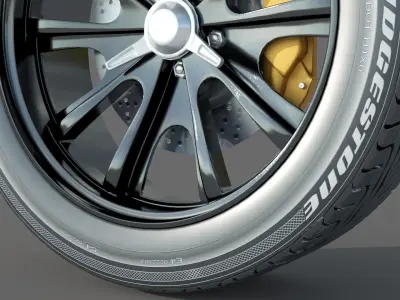 wheel Rim Tire 8 3D model