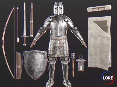 Medieval Collection Knightly Adventure 3D Model Pack