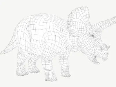 Triceratops dinosaur Low-poly 3D model 2