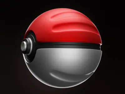 Pokeball Low-poly 3D model purchase