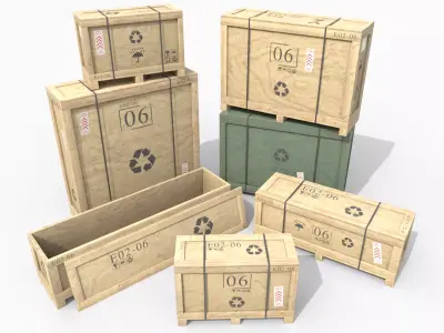 Customizable Wooden Crate Pack - Narrow Forms