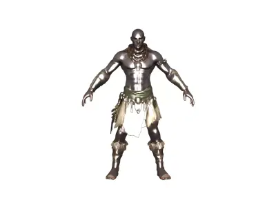 Realistic Tribal Warrior 3D Character Game Ready Model 3D model