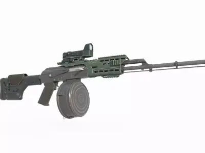 Modern weapon light machine gun 3D model