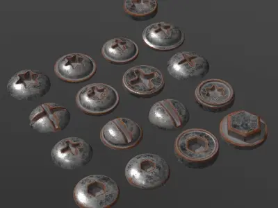 Screw Heads Collection 3D model