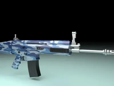 SCAR L GUN   Low-poly 3D model